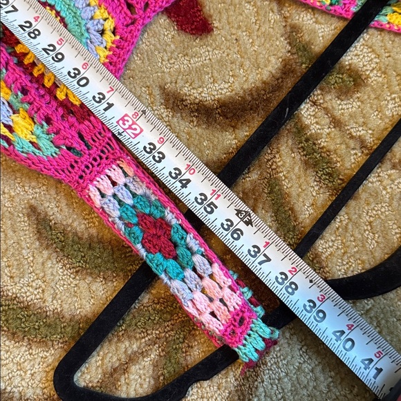 Cotton Emporium Patchwork Crochet Mini Dress Pink - Picture 8 of 9